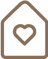 Venen Engel: Piktogramm Miete "Haus mit Herz" beige