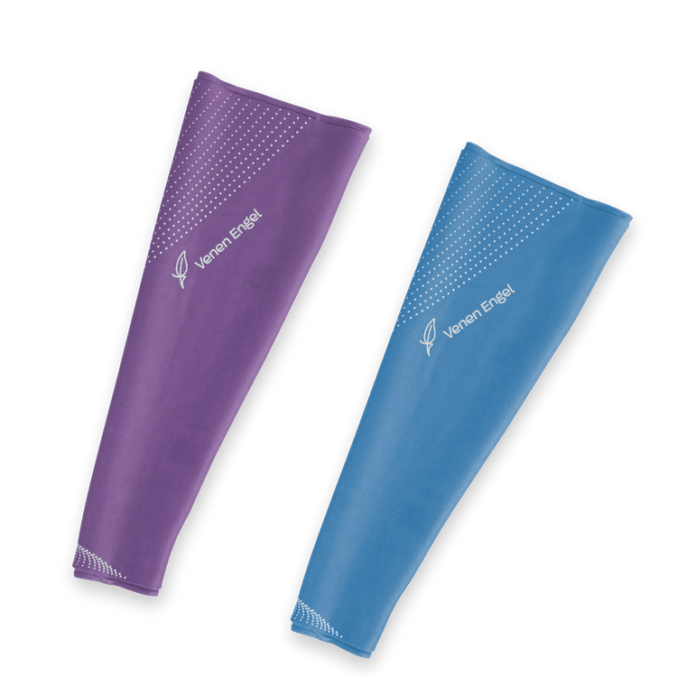 Venen Engel: Cool Thermo sleeves Produktbild in beerenfarben und eisblau