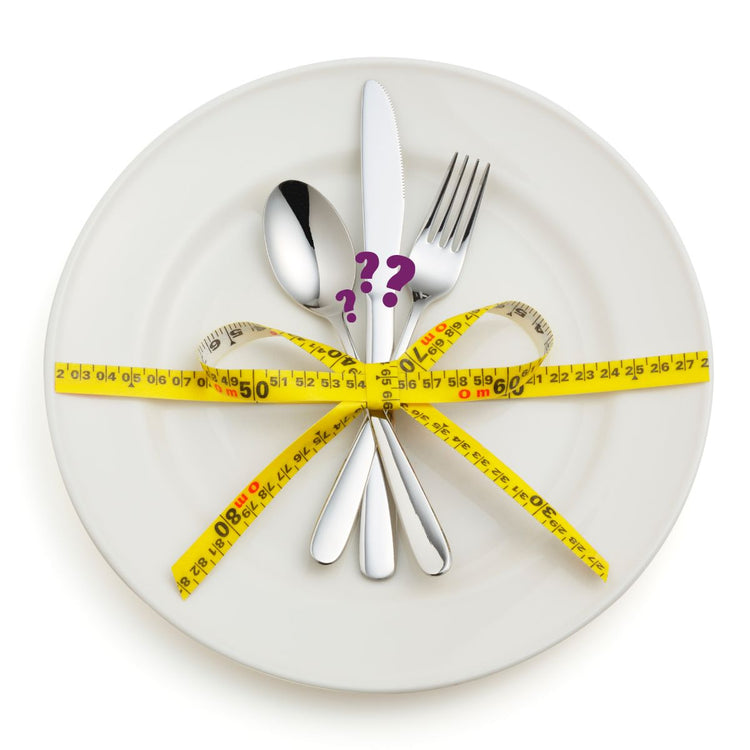 Venen Engel: Teller mit Besteck und Maßband herumgewickelt