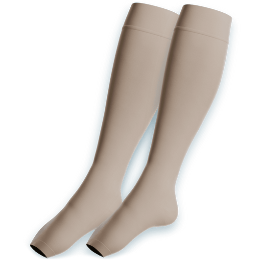 Venen Engel: freisteller kompressionsstrümpfe beige
